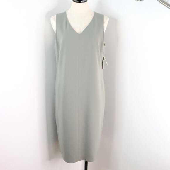 New Harvé Bernard Sport Women's 12 Sage Green Polyester Sleeveless Sheath Dress - Picture 1 of 12